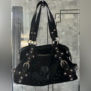 Harley Davidson Black Skeleton Shoulder Bag